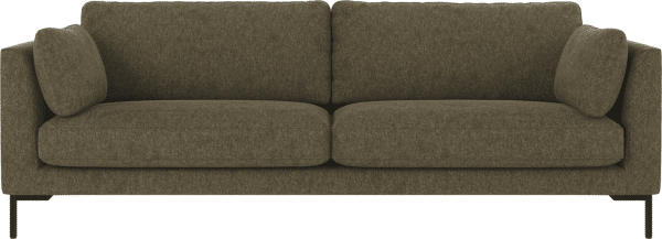 3-personers sofa Rowico Corwin Brenda 77 grøn stof med sorte pulverlakerede metalben H83ÃB238ÃD98 cm